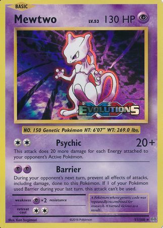 Mewtwo - 51/108 - XY Evolutions Prerelease Promo