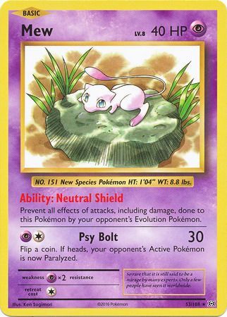 Mew - 53/108 - Non-Holo XY Evolutions Prerelease Promo