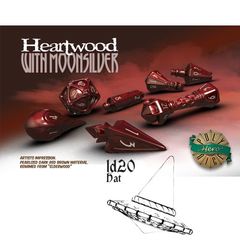 Polyhero Dice: D20 Wizard Hat Promo - Heartwood With Moonsilver