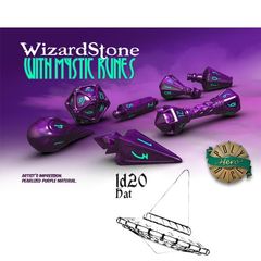 Polyhero Dice: D20 Wizard Hat Promo - Wizardstone With Mystic Runes