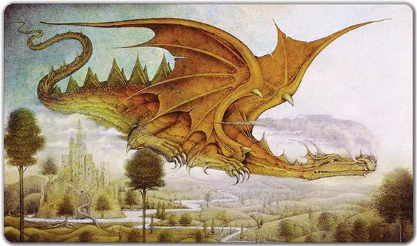 Inked - DRAGON SURVEYING THE LANDSCAPE PLAYMAT