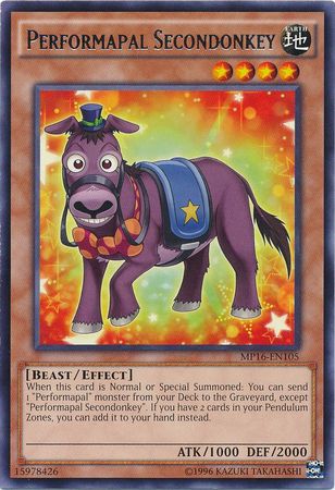 Performapal Secondonkey - MP16-EN105 - Rare - Unlimited Edition