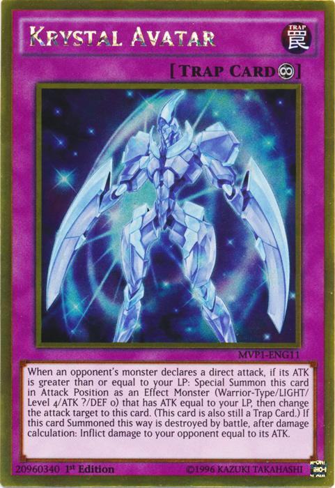 Yu-Gi-Oh! Krystal Avatar Gold Rare Trap Card - MVP1-ENG11, 1st Edition From Movie Pack - View #11