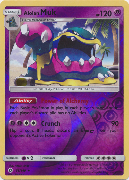 Alolan Muk - 58/149 - Holo Rare - Reverse Holo Alolan Muk - 58/149 - Holo Rare - Reverse Holo