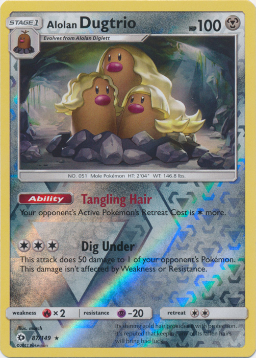 Alolan Dugtrio - 87/149 - Holo Rare - Reverse Holo Alolan Dugtrio - 87/149 - Holo Rare - Reverse Holo