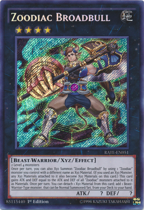 Zoodiac Broadbull - RATE-EN051 - Secret Rare - 1st Edition