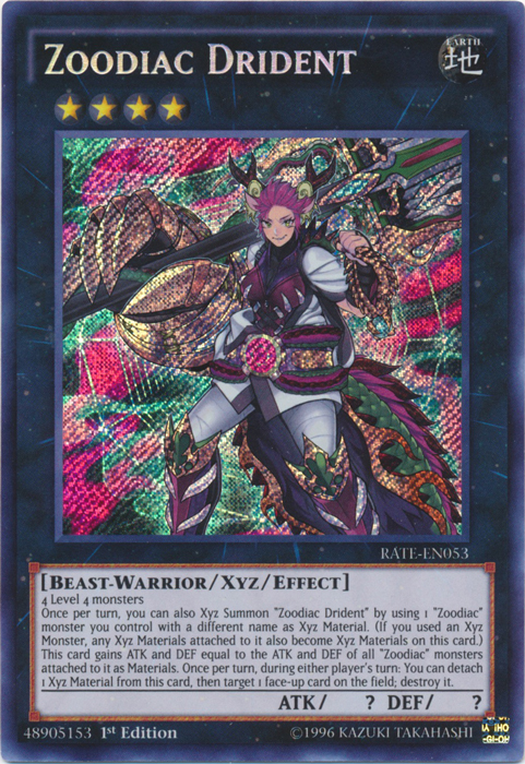 Zoodiac Drident - RATE-EN053 - Secret Rare - 1st Edition