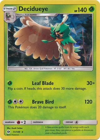 Decidueye - 011/149 (Cracked Ice Holo) - Holo Rare - Forest Shadow Deck Exclusive