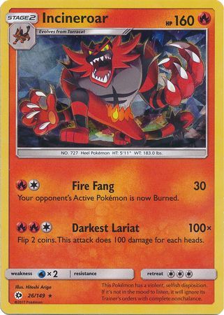 Incineroar - 26/149 - Shattered Holo Rare