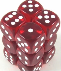 Transparent 12D6 Red/White 16Mm Round Cornered Dlx