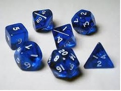 Transparent Polyhedral Blue/White 7/Set