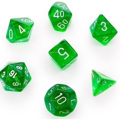 Transparent Polyhedral Green/White 7/Set