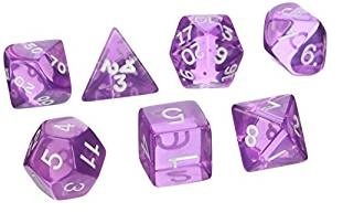 Transparent Polyhedral Orchid/White 7/Set