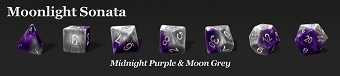 Gatekeeper Games: Halfies Dice: Moonlight Sonata 7-DICE SET