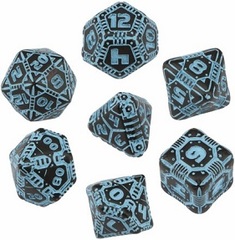 TECH DICE SET: BLACK/BLUE