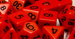 Opaque Red with Black Numbers - d4