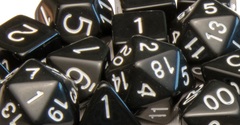 Opaque Black with White Numbers - d%