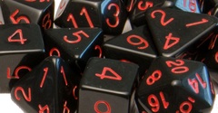 Opaque Black with Red Numbers - d%