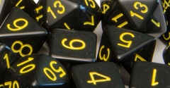 Opaque Black with Gold Numbers - d%