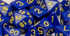 Opaque Dark Blue with Gold Numbers - Set of 7