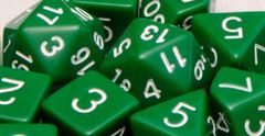 Opaque Dark Green with White Numbers - d4