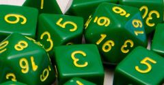 Opaque Dark Green with Gold Numbers - d4