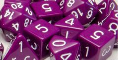 Opaque Dark Purple with White Numbers - Set of 7