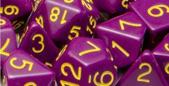 Opaque Dark Purple with Gold Numbers - d%