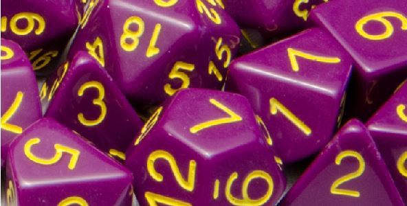 Opaque Dark Purple with Gold Numbers - Set of 7