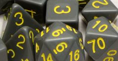 Opaque Dark Gray with Gold Numbers - d%