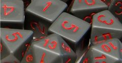 Opaque Dark Gray with Red Numbers - d4