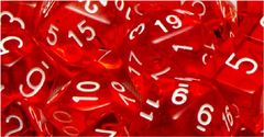 Translucent Red with White Numbers - Set of 7