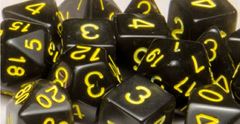 Translucent Black (Smoke) with Gold Numbers - d%