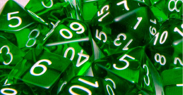 Translucent Dark Green with White Numbers - d%