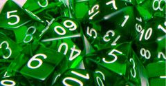 Translucent Dark Green with White Numbers - Set of 7