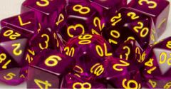 Translucent Dark Purple with Gold Numbers - d%