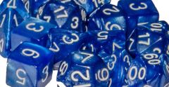 Marble Blue  with White Numbers - d20