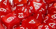 Marble Red  with White Numbers - d%