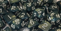 Sea Dragon Shimmer with White Numbers - d20