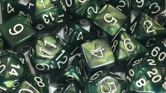 Emerald Dragon Shimmer with White Numbers - d%