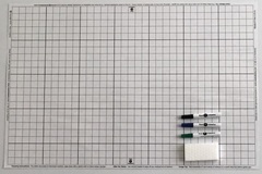 Role 4 Initiative - Dice Tower - Double-Sided Dry-Erase Battlemat Grid, 1 inch squares, 24x36, Gray, with 3 markers & eraser