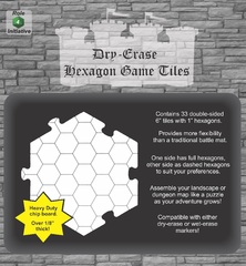 Role 4 Initiative - Dry Erase 6 Inch Hexagon Game Tiles  - Pack of 33