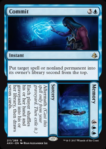 Commit // Memory 1x FOIL AKH MTG Amonkhet Rare MINT blue Commit // Memory 1x FOIL AKH MTG Amonkhet Rare MINT blue