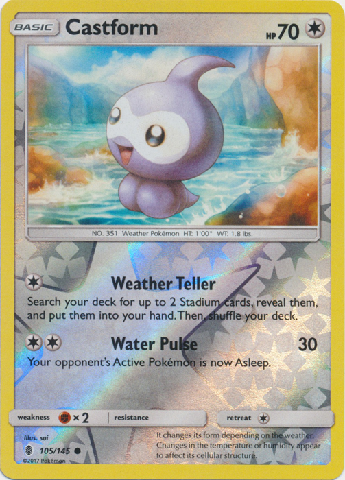 Castform - 105/145 - Common - Reverse Holo Castform - 105/145 - Common - Reverse Holo