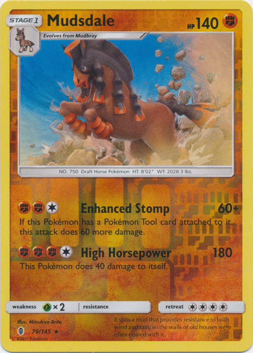 Mudsdale - 76/145 - Rare - Reverse Holo