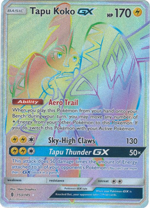 Tapu Koko GX - 153/145 - Secret Rare Tapu Koko GX - 153/145 - Secret Rare