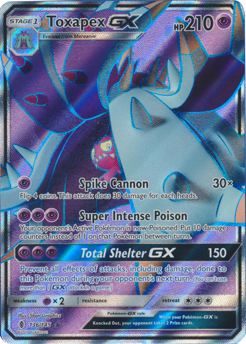 Toxapex GX - 136/145 - Full Art Ultra Rare Toxapex GX - 136/145 - Full Art Ultra Rare