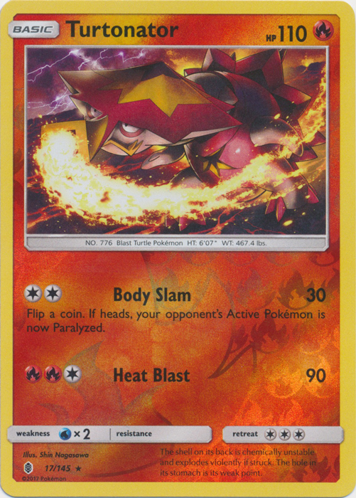 Turtonator - 17/145 - Rare - Reverse Holo