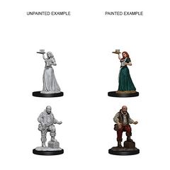 Pathfinder Battles Unpainted Minis - Serving Girl And Merchant