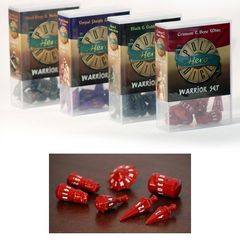 Polyhero Dice: Warrior Set - Crimson With Bone White